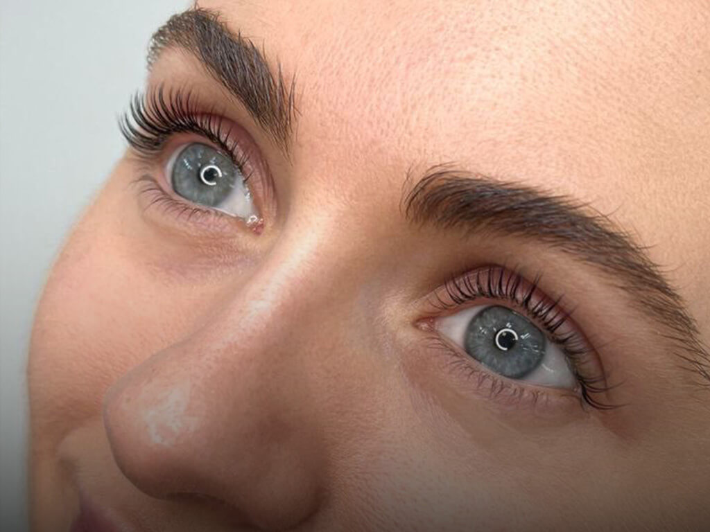 Lash lift and tint treatment